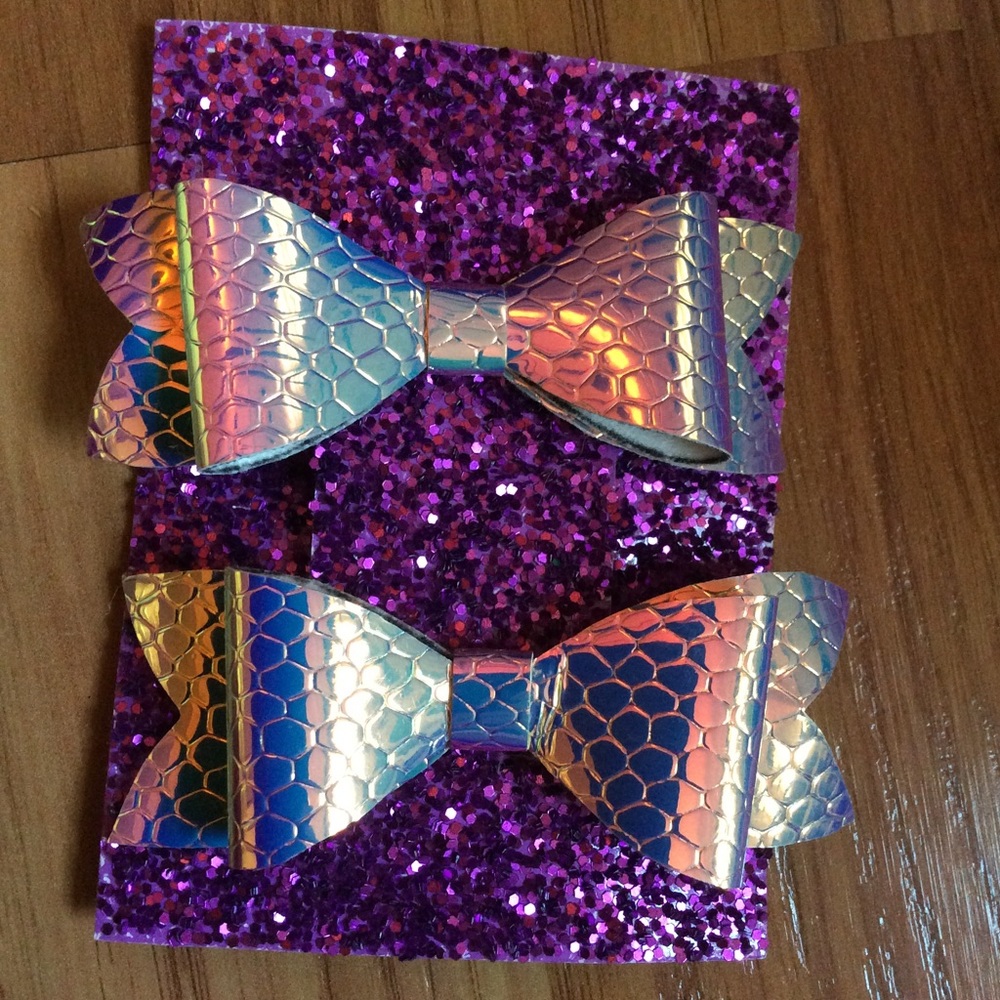 Iridescent Pink Mermaid Hair Clips